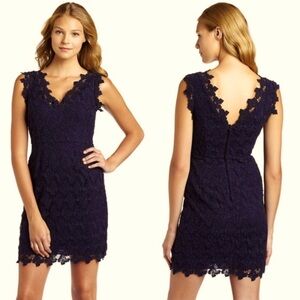 Lily Pulitzer Papillon Butterfly Lace Mini Dress Navy Size 4